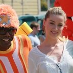 attends Yo Gabba Gabba! helping to build a home for Habitat for Humanity on August 12, 2010 in Lynwood, California.